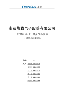 南京熊猫财务分析