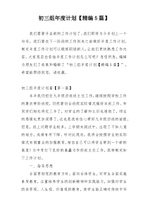 初三组年度计划【精编5篇】