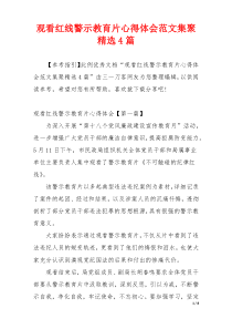 观看红线警示教育片心得体会范文集聚精选4篇