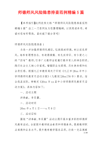 师德师风风险隐患排查范例精编5篇