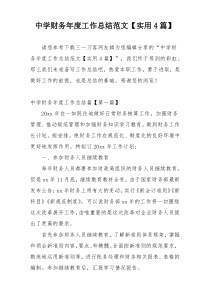 中学财务年度工作总结范文【实用4篇】