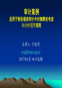 财务舞弊准则案例-于延琦