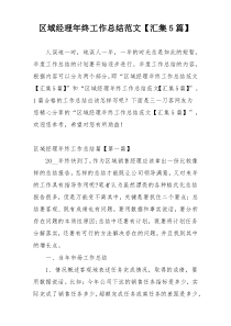 区域经理年终工作总结范文【汇集5篇】