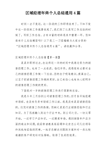 区域经理年终个人总结通用4篇