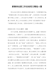 新媒体运营工作总结范文精选4篇