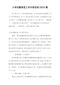 小学后勤食堂工作内容总结20233篇