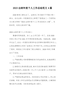 2023出纳年度个人工作总结范文4篇