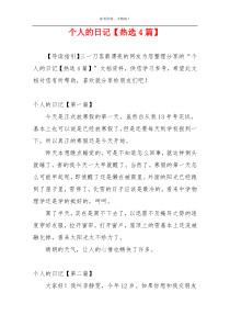 个人的日记【热选4篇】
