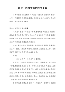 国企一岗双责范例通用4篇