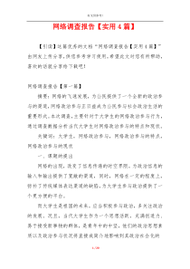 网络调查报告【实用4篇】