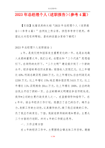 2023年总经理个人（述职报告）（参考4篇）