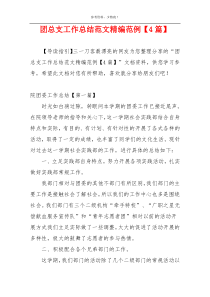 团总支工作总结范文精编范例【4篇】