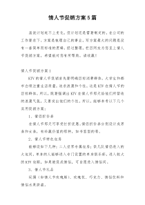 情人节促销方案5篇