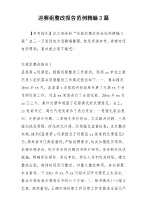 巡察组整改报告范例精编3篇
