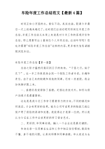 车险年度工作总结范文【最新4篇】