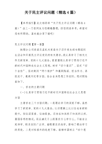关于民主评议问题（精选4篇）