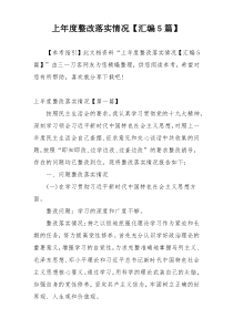 上年度整改落实情况【汇编5篇】
