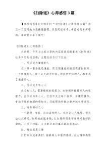 《扫除道》心得感悟3篇