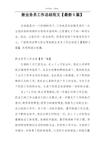新业务员工作总结范文【最新5篇】