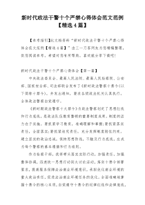 新时代政法干警十个严禁心得体会范文范例【精选4篇】