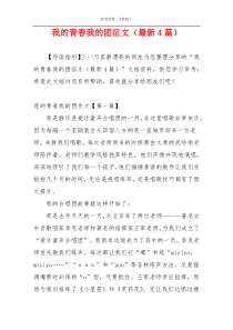 我的青春我的团征文（最新4篇）