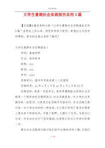 大学生暑期社会实践报告实用3篇