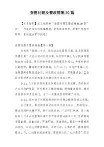 查摆问题及整改措施20篇