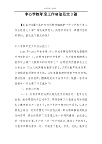 中心学校年度工作总结范文3篇