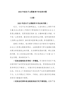 2篇2023年度关于主题教育中存在的问题