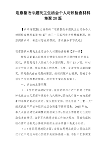 巡察整改专题民主生活会个人对照检查材料集聚20篇