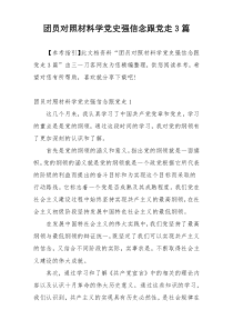 团员对照材料学党史强信念跟党走3篇