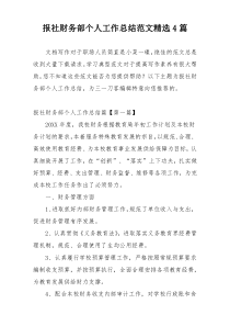 报社财务部个人工作总结范文精选4篇