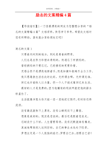 励志的文案精编4篇