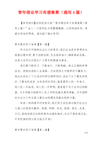 青年理论学习有感集聚（通用4篇）