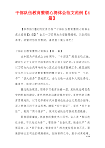 干部队伍教育整顿心得体会范文范例【4篇】