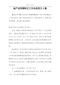地产试用期转正工作总结范文4篇