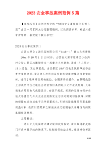 2023安全事故案例范例5篇