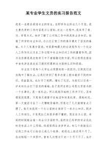 某专业学生文员的实习报告范文