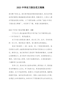 2023中学实习报告范文锦集