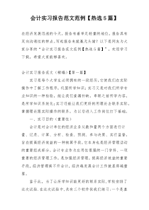 会计实习报告范文范例【热选5篇】