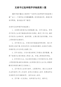支部书记选举程序详细流程3篇