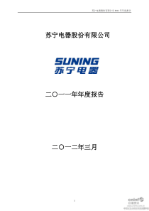 苏宁电器XXXX年财务报表