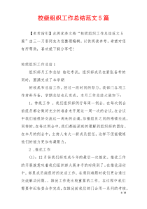 校级组织工作总结范文5篇