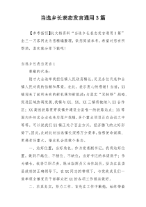 当选乡长表态发言通用3篇