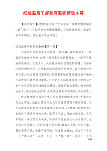 纪检监察干部教育整顿精选4篇