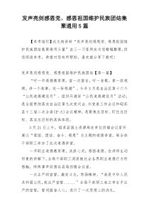 发声亮剑感恩党、感恩祖国维护民族团结集聚通用5篇