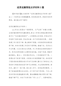 述责述廉简短点评材料3篇