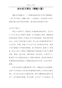 会计实习周记（精编5篇）