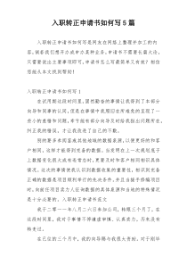 入职转正申请书如何写5篇