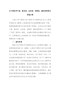 关于建设学习型服务型法治型创新型廉洁型管委会实施方案